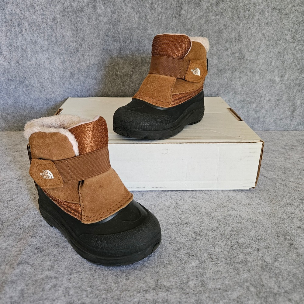 The North Face Alpenglow Toddler Brown Waterproof Heatseeker Snow Boots Size 8